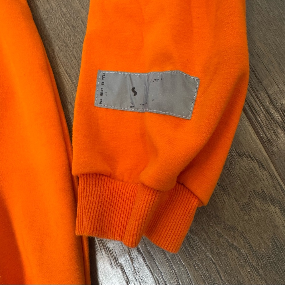 Men's Vibrant Orange Crewneck Sweater - Picture 6 of 16